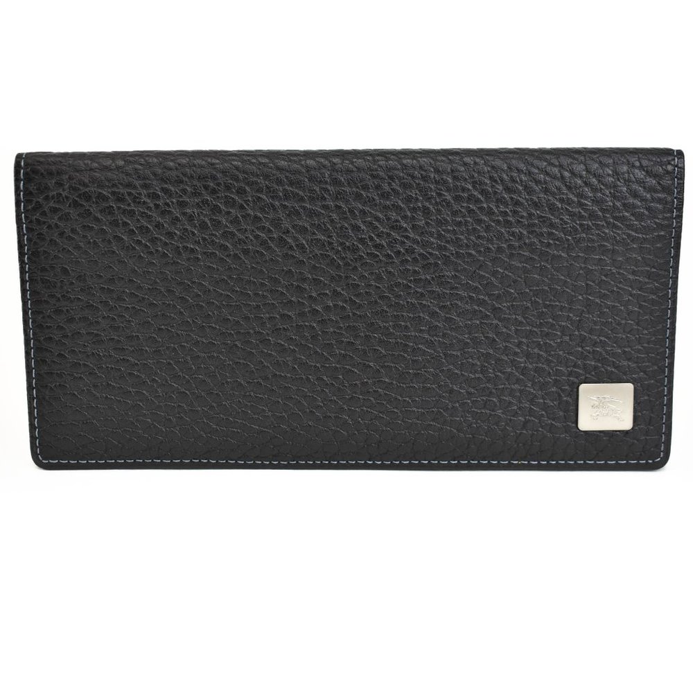 Burberry Black, Leather & "Prorsum Knight" Logo Folding Wallet (VG)